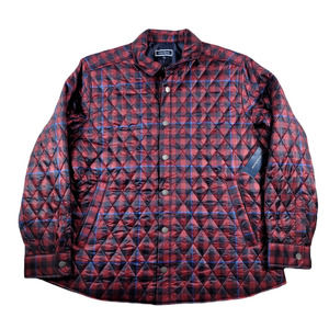 Club Room Leo Quilted Shirt Jacket Mens XL Karanda Red Plaid $85